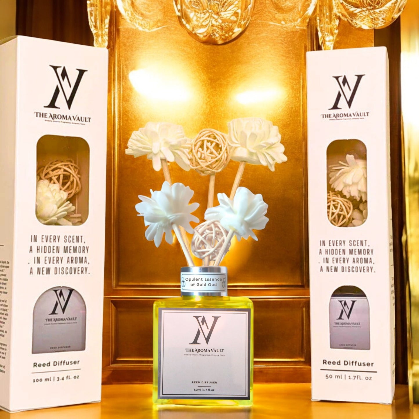 Opulent Essence of Gold Oud (Reed Diffuser)